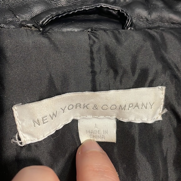 NEW YORK & CO Black Faux Leather Jacket - Picture 7 of 12